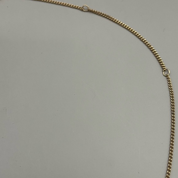 Gold Teardrop Necklace with Green Gemstone Pendant - Picture 3 of 4